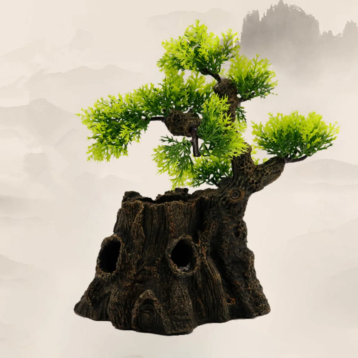 

Aquarium Decorations Ornament Small Medium Fish Cave Wood House Resin Hollow Tree Trunk