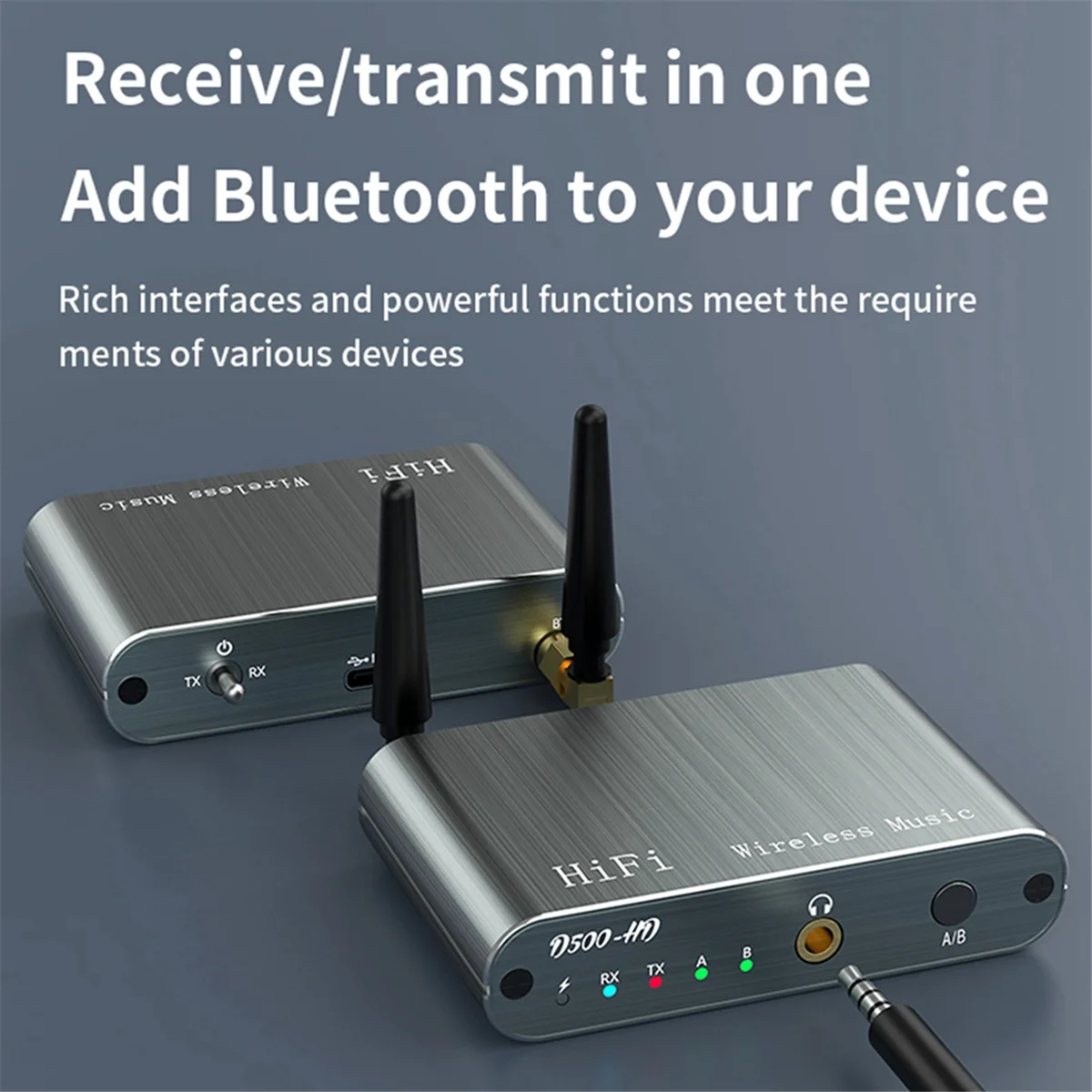 Y45A-2-In-1 Bluetooth HIFI Wireless Receiver Transmitter One Tow Two Speaker Phone Support APTX-HD/LL Receiver Transmitter