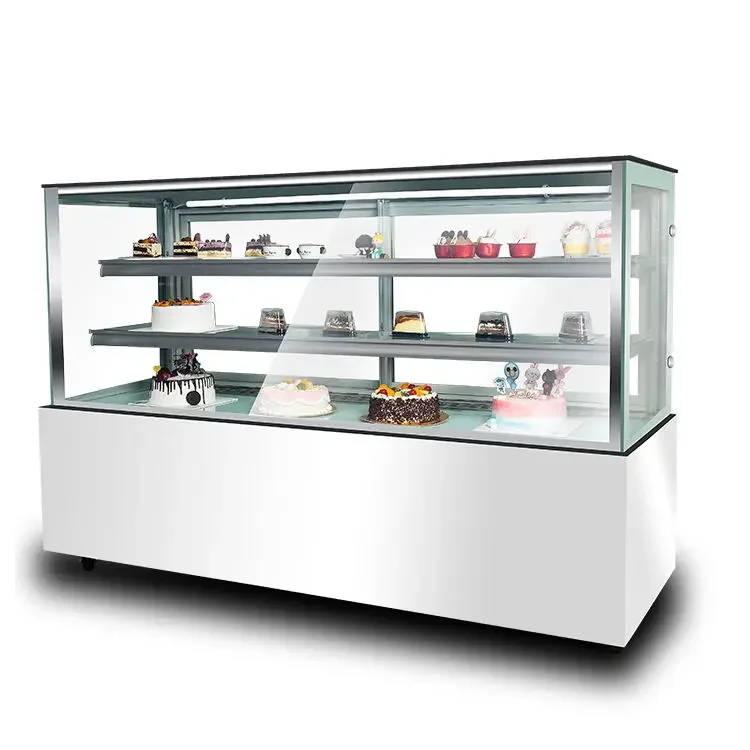 Commercial Use Cake Display Refrigerated Custom Glass Food Pastry Counter Commercial Bakery Cabinet