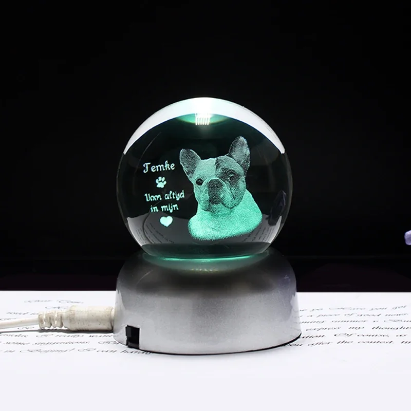 

Personalized Crystal Photo Ball Custom Image Laser Engraving Glass Ball Sphere Souvenirs Home Decoration