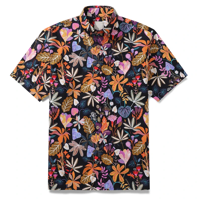 Hawaiian Shirts For Men Floral Summer Casual Short Sleeve Y2k Tops Oversized Streetwear Vintage Beach Blouse Camisa Masculino