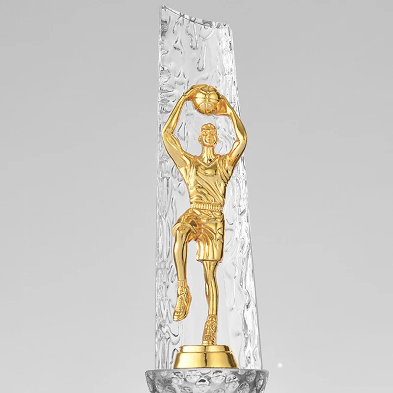 

Customized Metal Figure Sculpture Crystal Trophy, Basketball Football, Running, Table Tennis, Martial Arts, Cycling, Golf Trophy