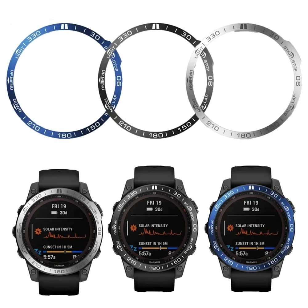 Metal Bezel Ring Time Frame Glass Screen Protector Cover ForGarmin Fenix 7 7X 6 6X  Solar Sapphire Smart Watch Protective Case