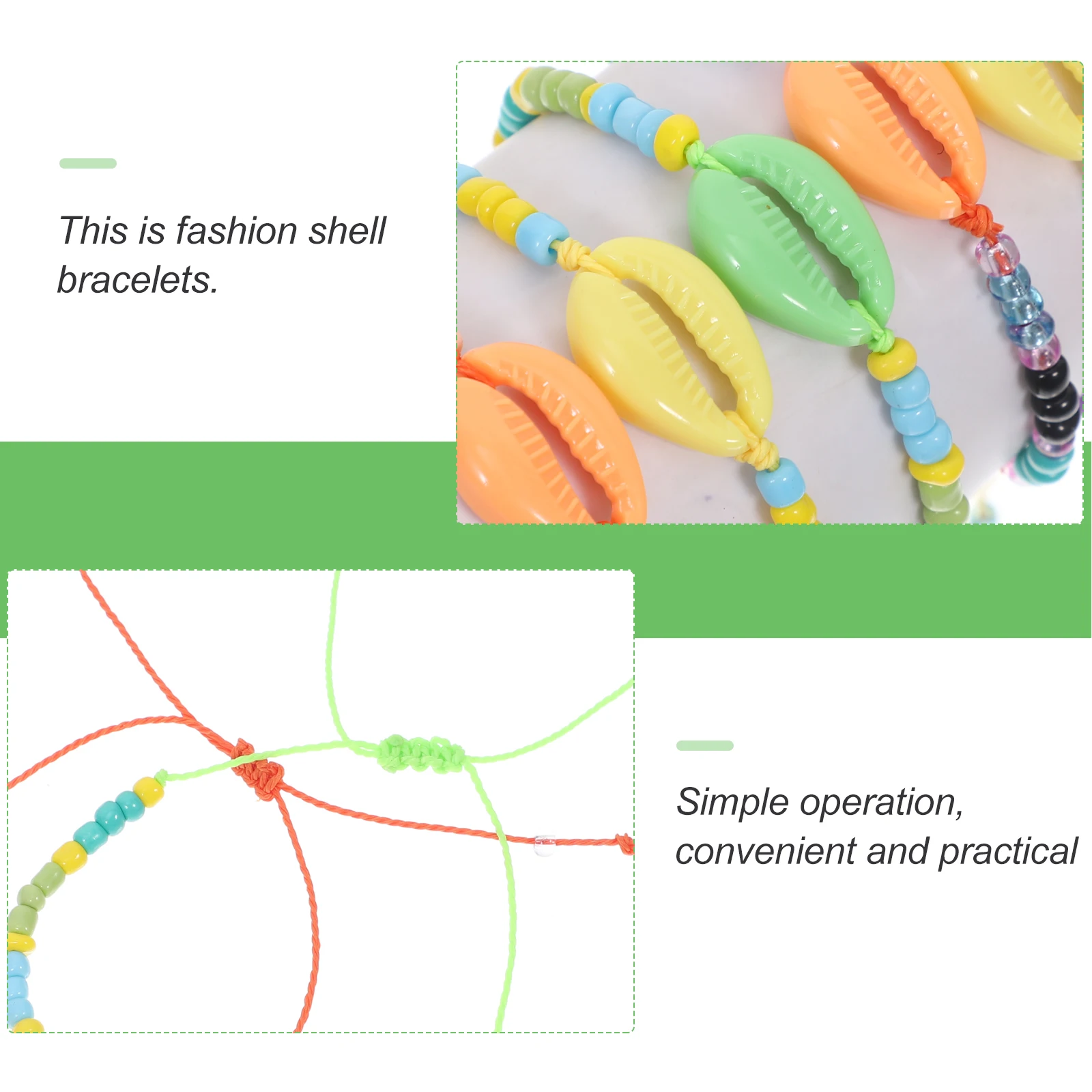 

5pcs Beautiful Shell Bracelet Girls Fashion Hand Chain Decor Elegant Jewelry Hawaii Hand Decor (Random Color)