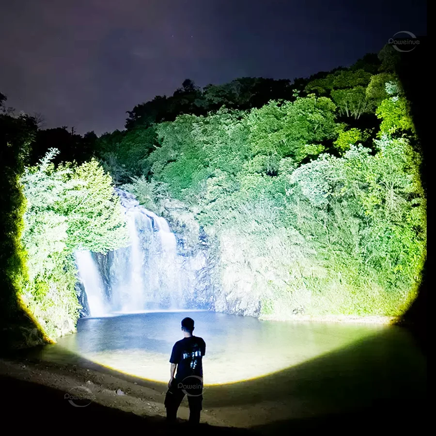 2025 1500W Super High Power Flashlight Strong Light Long Shot 4km Tactical Torch USB Rechargeable LED Flashlights Hunting Light