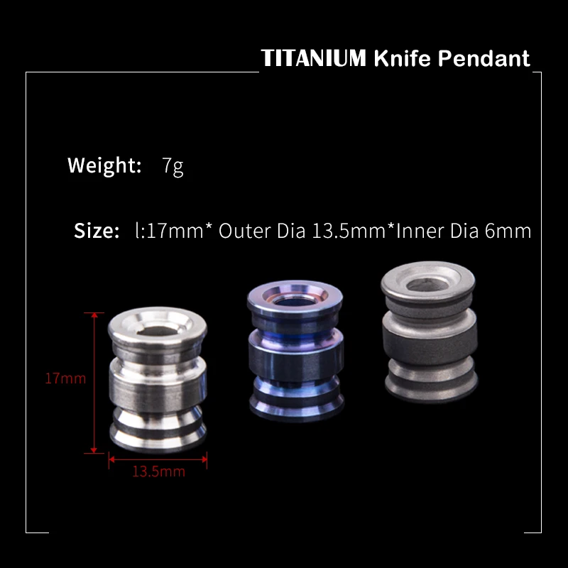 TiTo Titanium Alloy Pendant Necklaces Men Jewelry Tassel Brawstring Rope Knife Titanium Alloy Beads For Camping Hiking EDC Tool