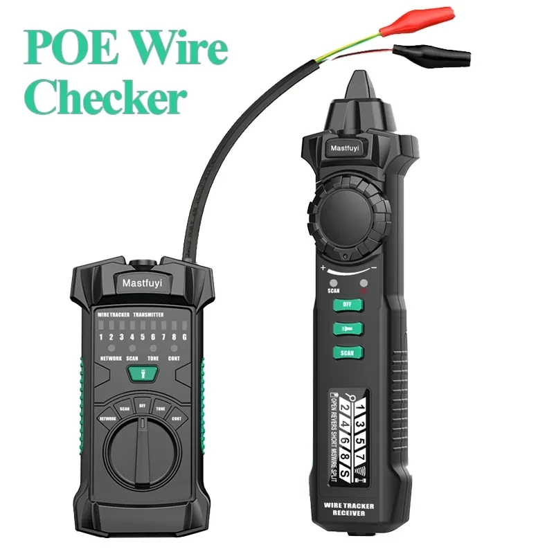 Imagem -02 - Lcd Poe Cabo Tester Toner Fio Checker Ferramenta de Rede Teste Telefone Rede Cat5 Cat6