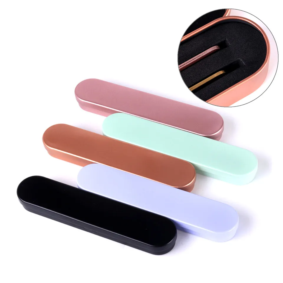 NEWCOME Professional  Eyelashes/Nail Tweezers Tinplate Storage Box Organizer Case Eyelash Extension Salon Makeup Tool