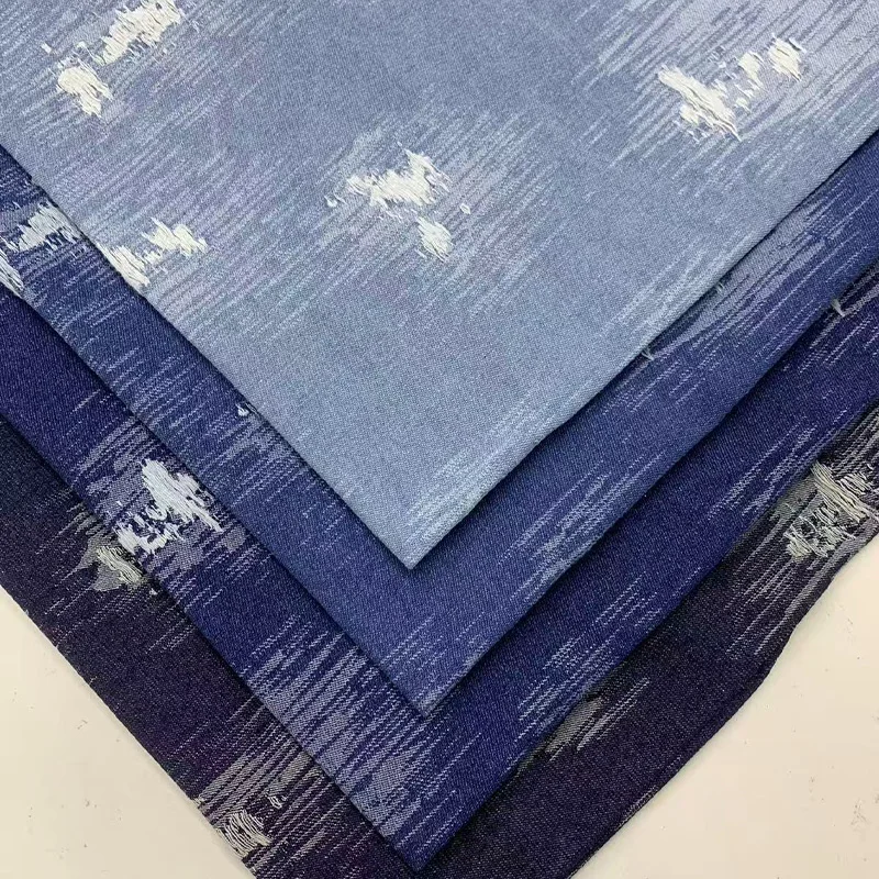 

Denim Fabric Thickened Irregular Clouds Jacquard Washed Denim For Sewing Dresses Bags Pants bags hats DIY Denim Fabric