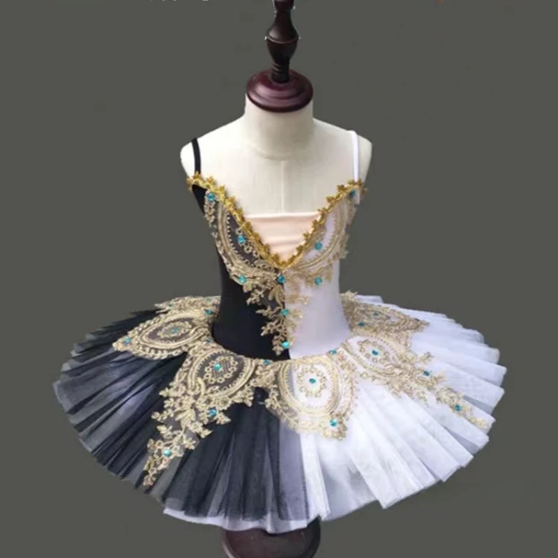 

Детский женский купальник для танцев для девочек, профессиональный классический блинный костюм-пачка, черный лебедь, белый лебедь, балетная юбка, балетная юбка