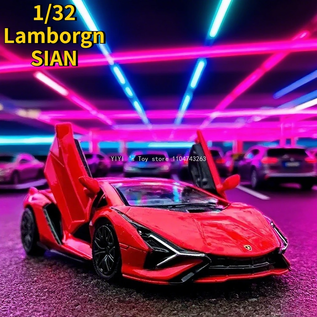 

1/36 литой под давлением сплава Lamborgn SIAN, модели игрушечных автомобилей, металлические транспортные средства с откатным механизмом, тонкая работа, коллекционная детская игрушка