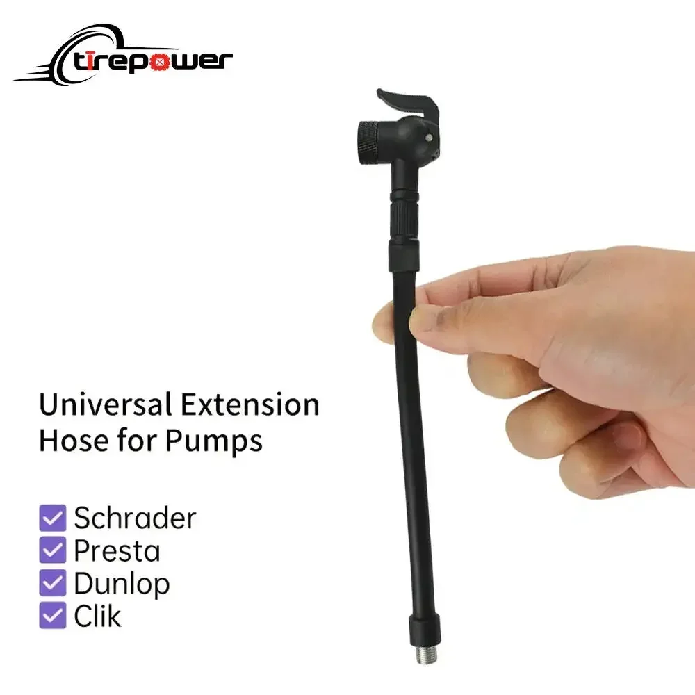

Ctrepower Bicycle Pump air nozzle with Presta Schrader & Clik Valves with Universal Extension Hose for Pumps bike accessories