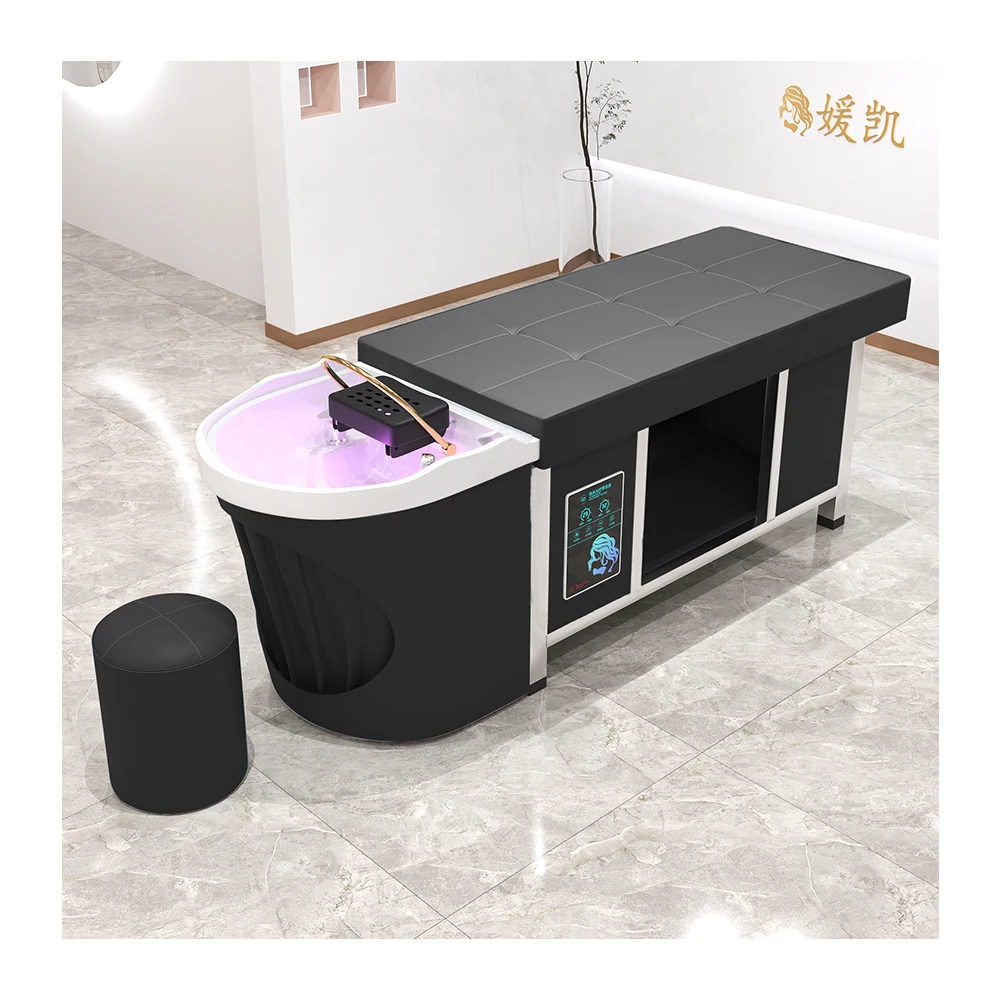 Modern Hair Salon Electric Head Water Washing Chair Hair Washing Spa Head Water Therapy Shampoo Bed