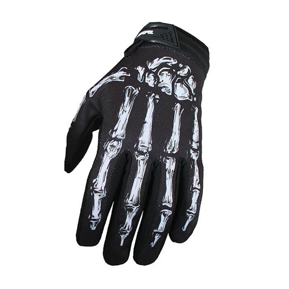 Gants Effrayants pour Adultes, Tête de Mort, Doigt, Patte, Unisexe, Cyclisme, Halloween, Complet, Noir, pour Homme et Femme