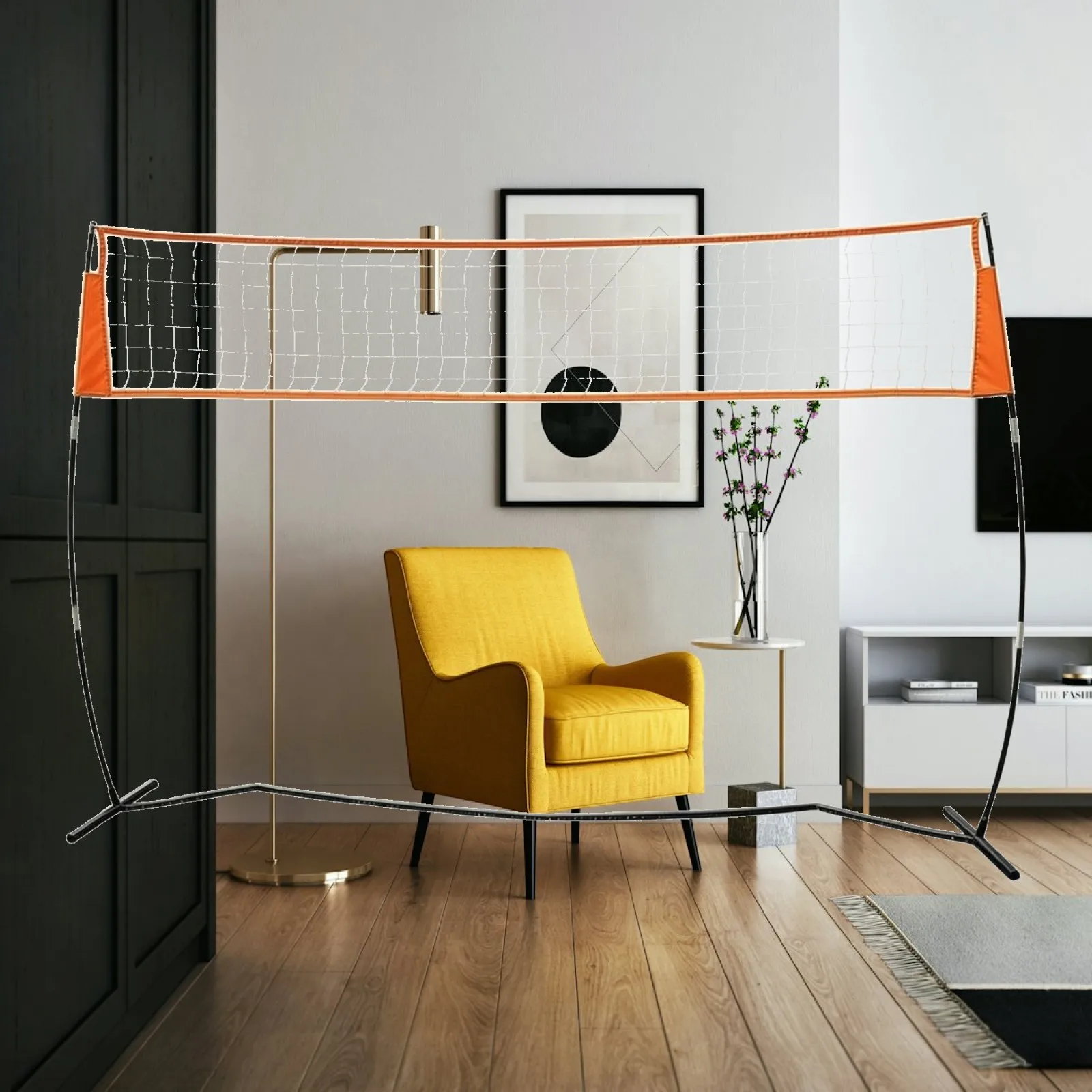 volleyball-training-net-with-black-base-structure-portable-mesh-volleyball-tool-for-gym-and-practice