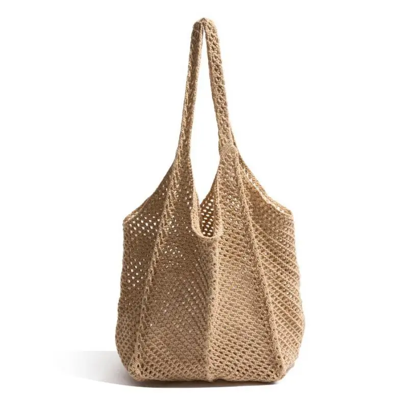 

2025 French Fashion New Woven Hollow Shoulder Women's Bag Simple And Casual Versatile Large Capacity Tote Bag For Summer Trendy