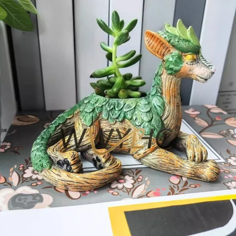 Multi Fleshed Dragon Garden Guardian Garden Decoration Table Top Resin Handicraft Decorations