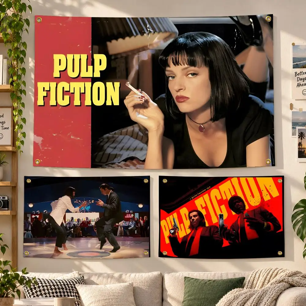 Movie Pulp Fiction Cult Flags Personalized Banner Flag Room Dorm Camping Picnic Garage Bar Outdoor Wall Decor