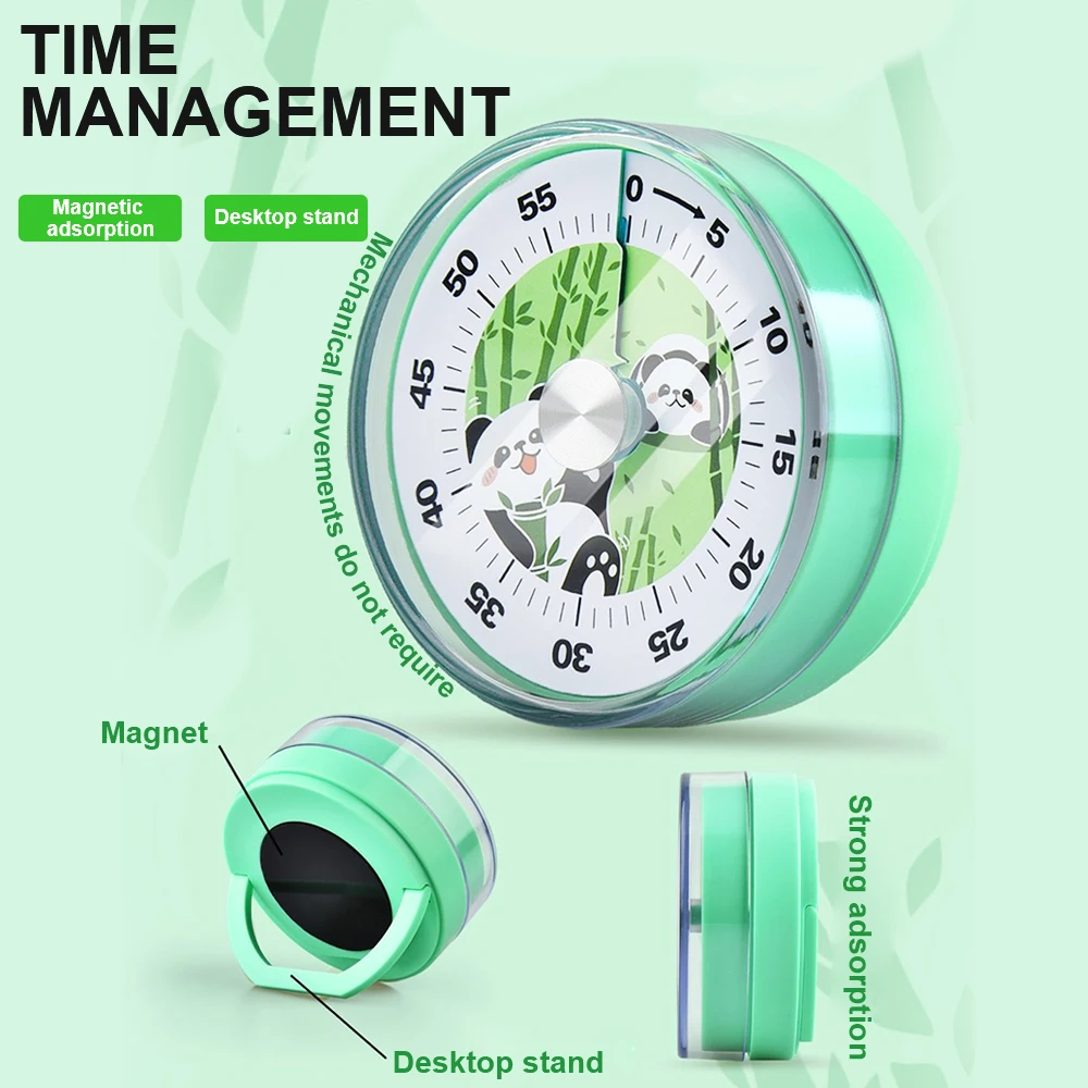 For Students Teachers Mechanical Visual Timer 60-Minutes Magnetic Clock Timer Alarm Cooking Timer With Loud Alarm Kitchen Timer