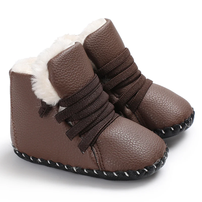 Winter new fashion trend leather top cotton shoes, baby cotton boots