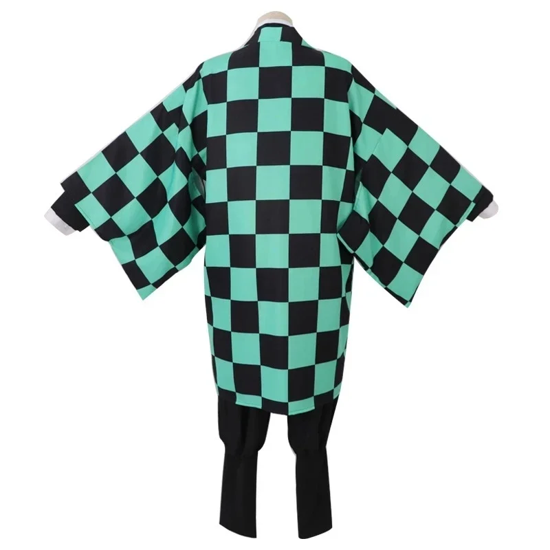 Anime Demone Slayer Kamado Tanjirou Costume Cosplay Kimetsu No Yaiba Costume Del Fumetto Sutis Parrucche di Halloween Per I Bambini Per Adulti CosParty
