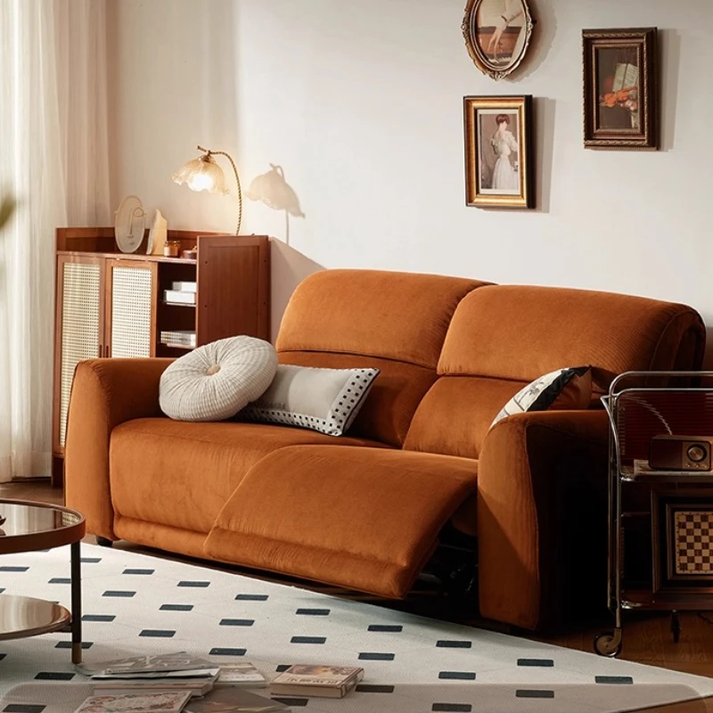 

Orange and Green Retro fabric corduroy electric function sofa living room Home Sofas bed Furniture Convertible sofa armchair