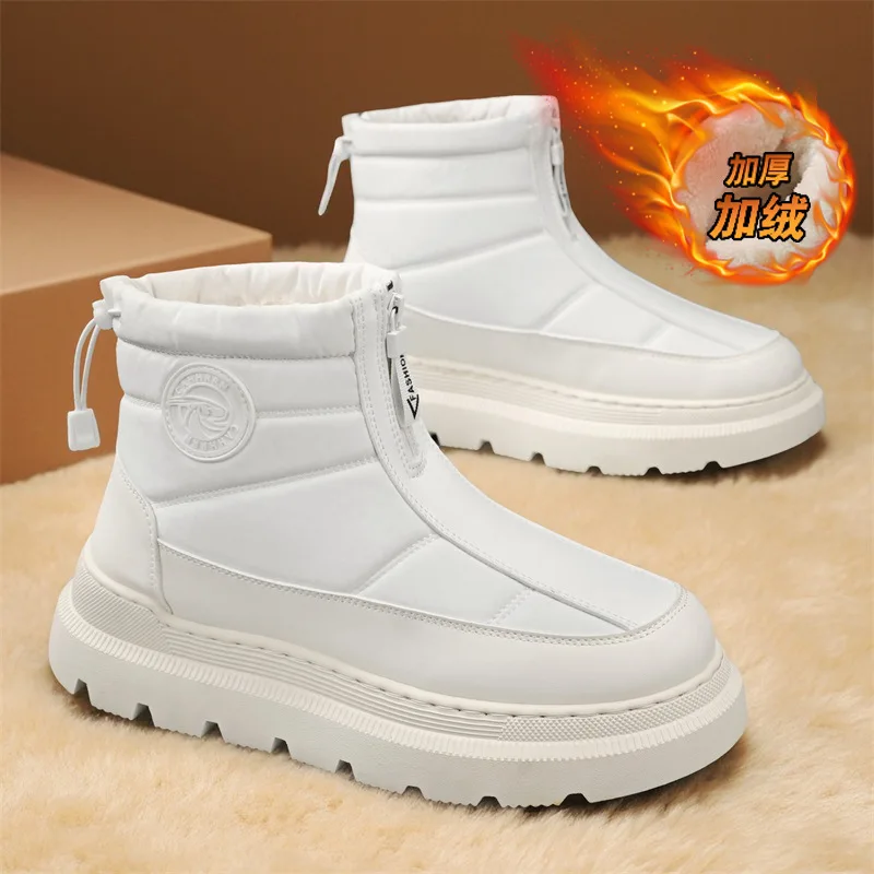 

Winter Men's Extreme Cold Snow Boots,Thermal Fleece-Lined Thick Outdoor Boots with Elastic Cuff,Chunky Sole Anti-Slip Waterproof