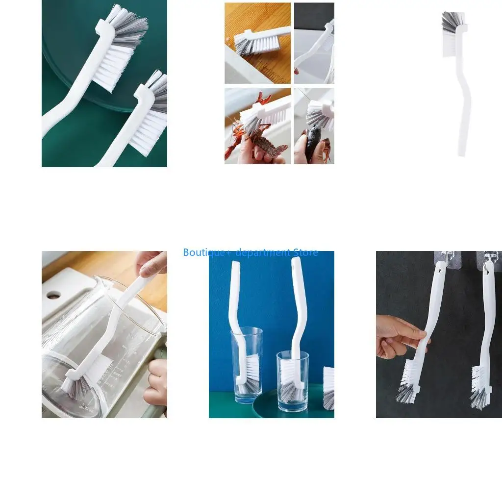 E1PD Multifunctional Water Cup Brush Sink Brush with Long Handle Quality PP- Material Easy Storgae Hanging Brush for Bathroom