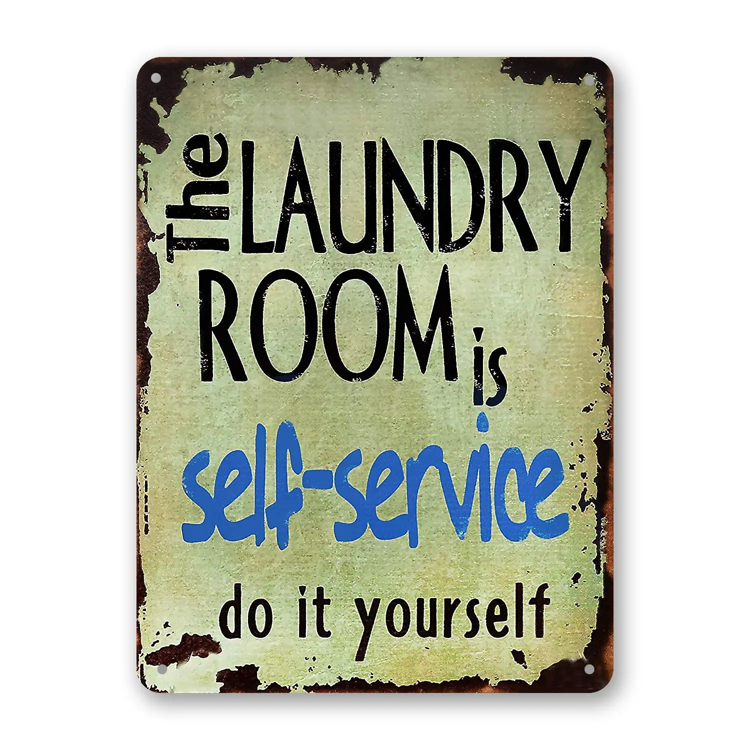 Kalynvi Laundry Room Vintage Metal Sign Laundry Room Self-Service Decorative Signs Wash Room Home Decor Art Signs 7.9X11.8 Inch