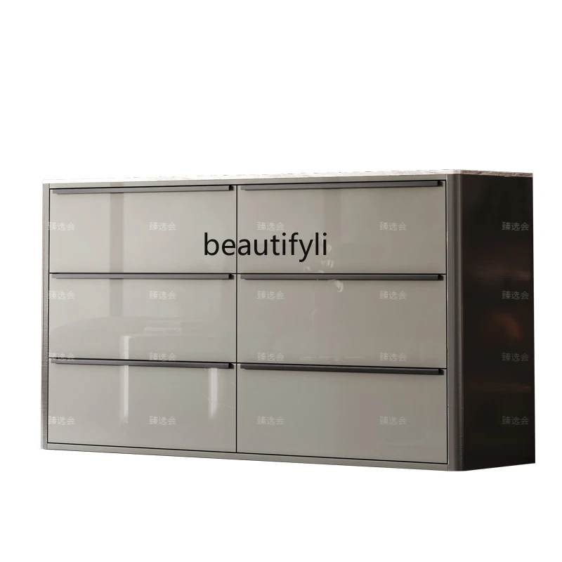 Light luxury high-end, designer locker home storage, Italian minimalist decoration, entrance cabinet