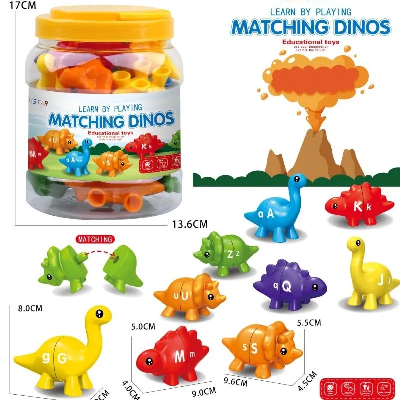 Jouets d'apprentissage précoce pour enfants, Alphabet de dinosaure, jouets assortis, motif de comptage de nombres, illumination, outils pédagogiques cognitifs