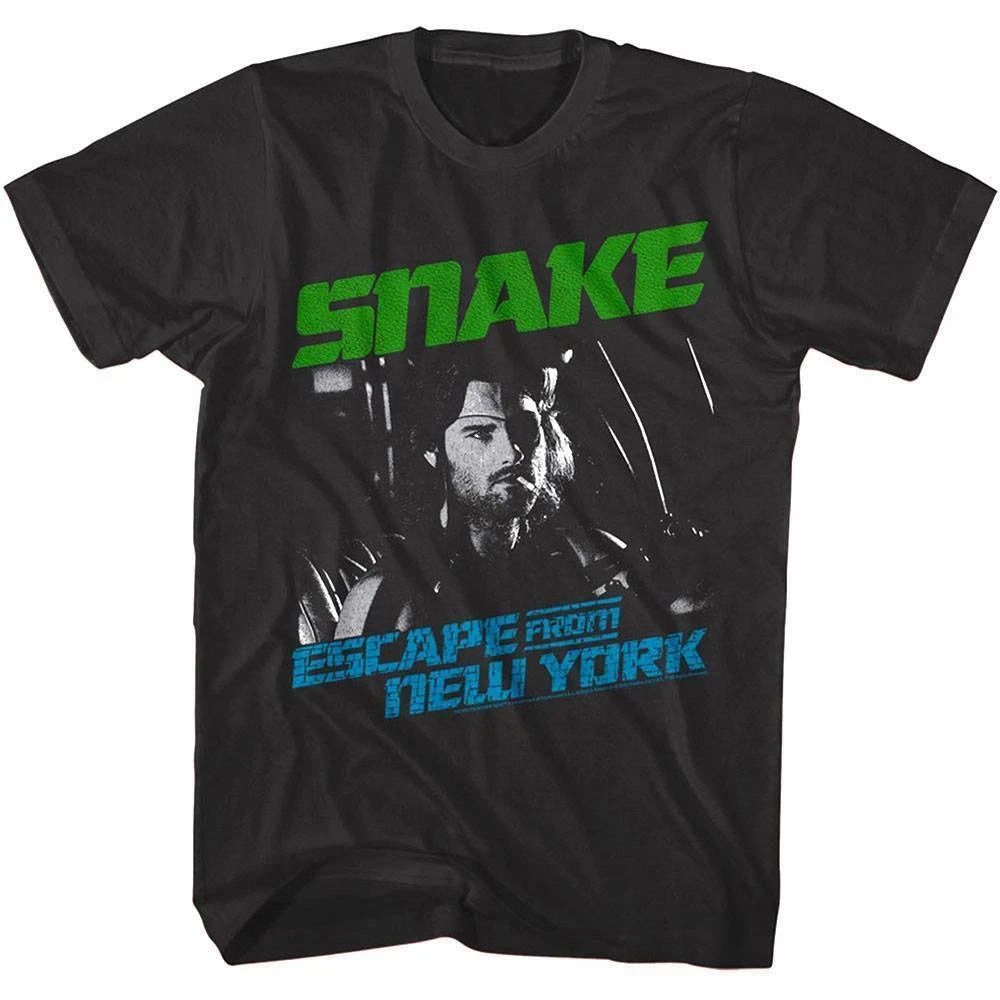 Escape from New York: Camiseta de conducción tipo serpiente para hombre Plisskin Smoke Kurt Russell Top Camisa vintage de algodón puro para todas las estaciones