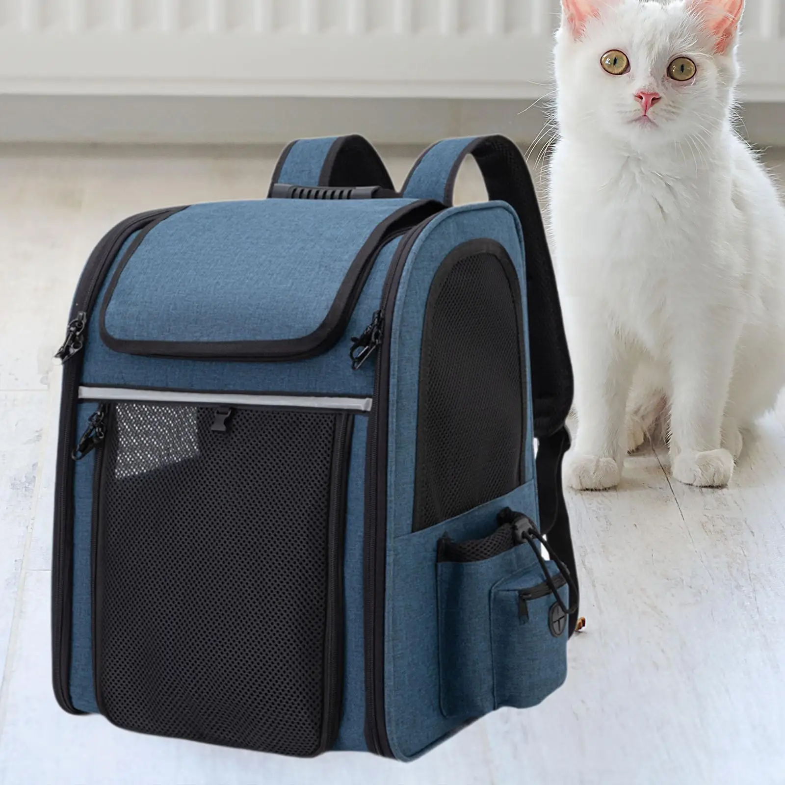 Pet Carrier Backpack Buckle Support Breathable for Small Dog Cat Puppy Ventilated Carrying Bag Walking Traveling Sightseeing