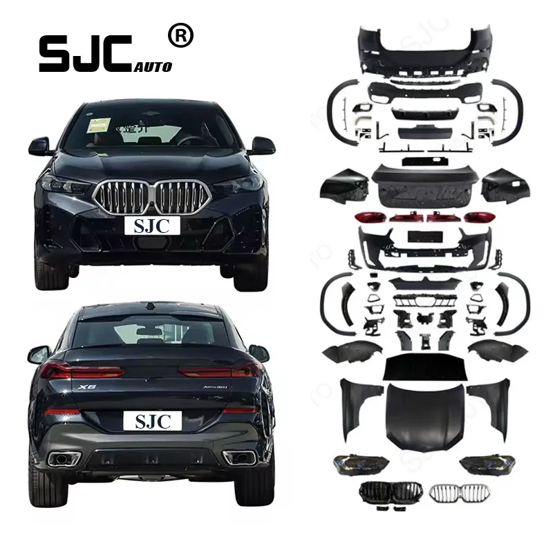 SJC Auto Car Accessories New Product Front Bumper Headlight Fender Body Kit For BMW X6 E71(08-14) TO G06 LCI M-Tech 2024 BODYKIT