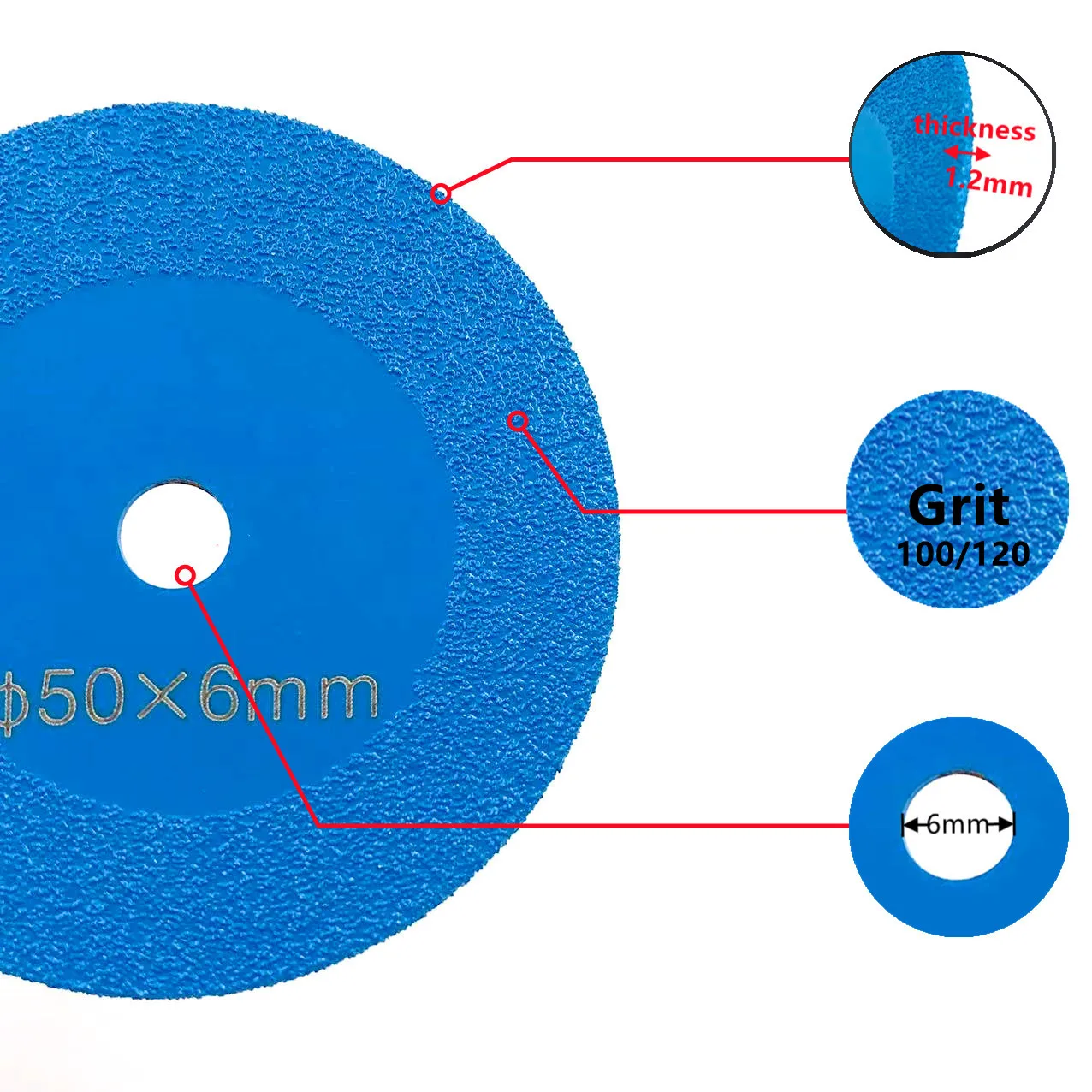 2 zoll 1-10Pcs Diamant Trennscheibe Glas Jade Kristall Fliesen Marmor Sägeblatt Gelötete Glas Gravur Runde Schaft mini Sägeblatt – Detail 2