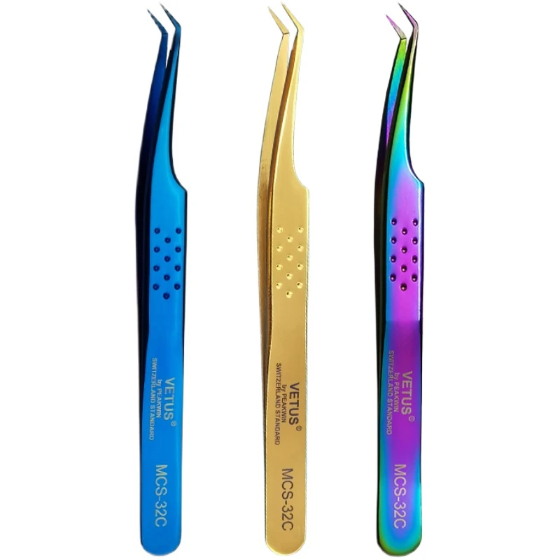 High quality grafting eyelash tweezers, professional queen clip, pure handmade stainless steel, high-precision eyelash clip, mak