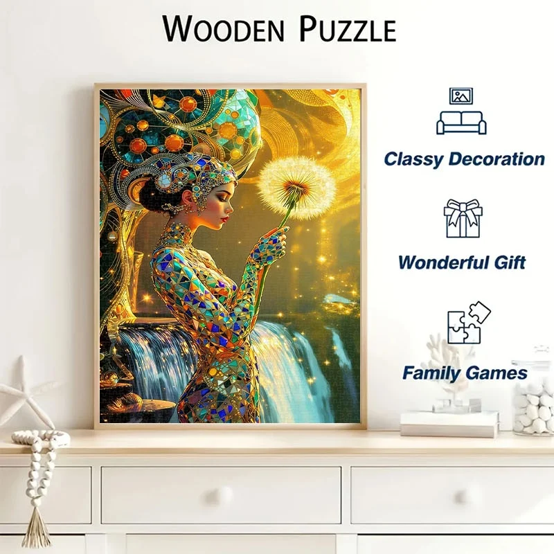 Rompecabezas de mujer mosaico de 1000 piezas, rompecabezas portátil DIY adecuado para adultos, imagen desafiante con piezas, actividad para aliviar el estrés