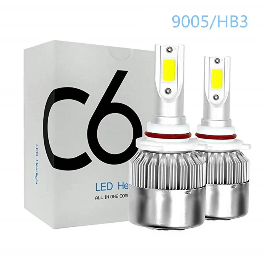 

2Pcs 9005 LED Headlights Car Lights Bulbs H27 880 881 9004 H7 H4 H1 H3 H8 H9 H11 H13 9006 9007 Auto 72W COB 6000K 3000K 12V 24V