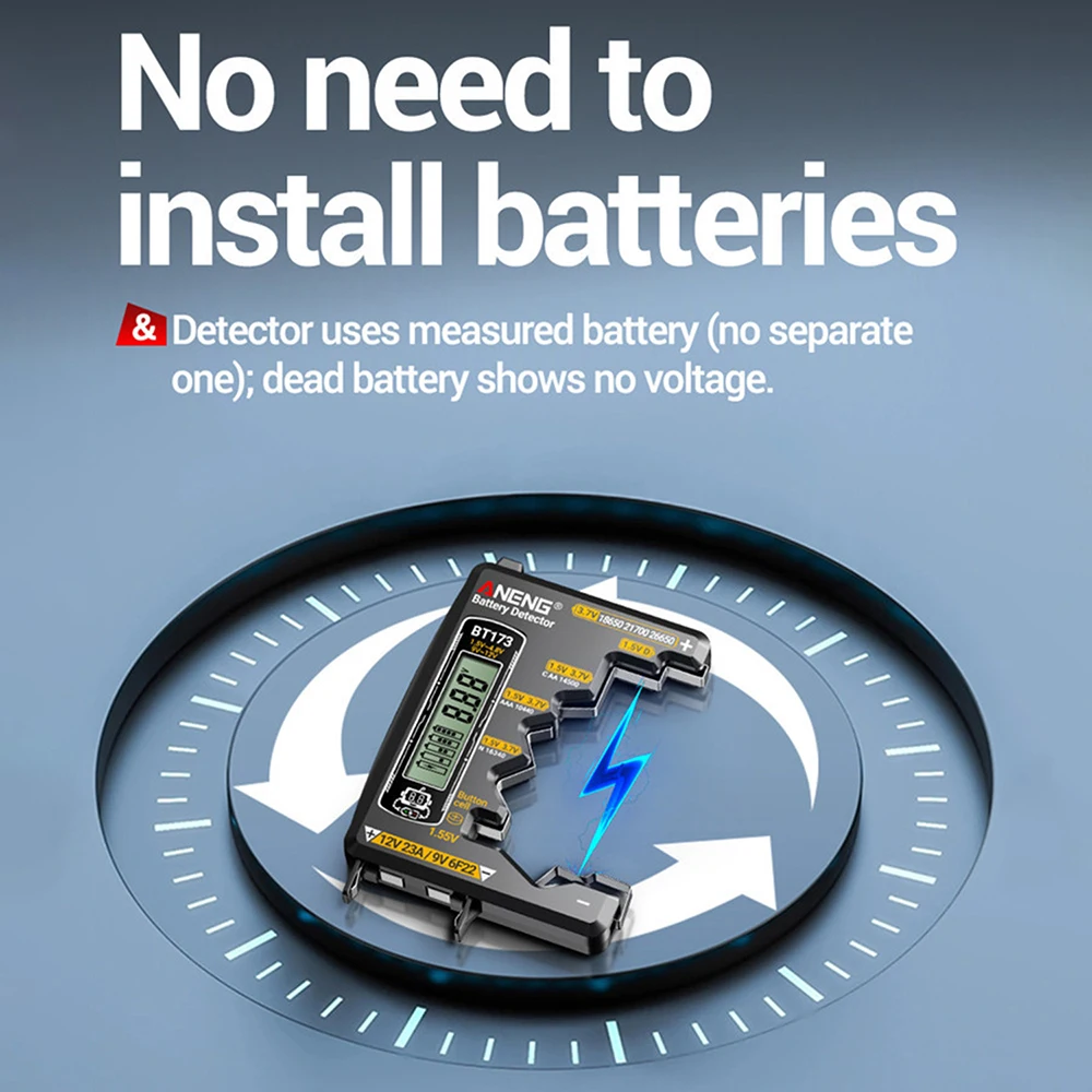 جهاز اختبار بطارية عالمي ANENG BT173 كاشف البطارية اختبار C D AA AAA N 9 فولت خلية زر متر العرض البصري اختبار أداة