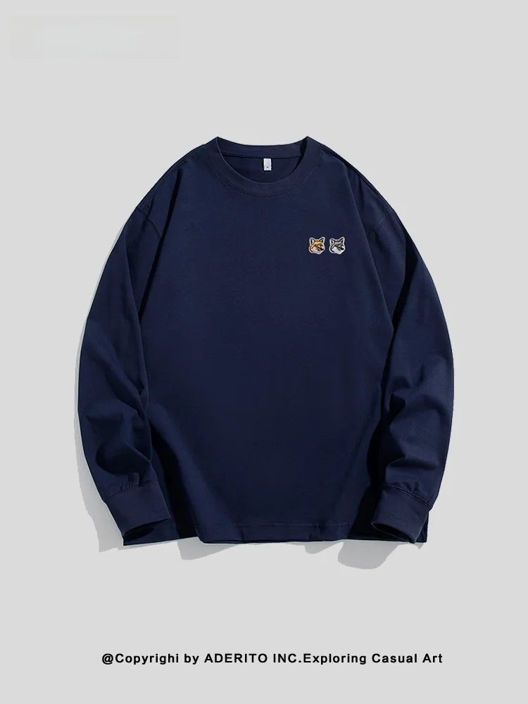 

Модная футболка NANA Trendy Brand с длинными рукавами и вышивкой, свободного кроя, с круглым вырезом, для мужчин и женщин, белая, повседневная, хлопковая, летняя, в стиле кэжуал.