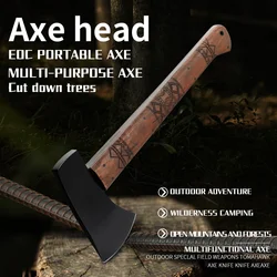 80CRV2 Steel Multi functional Battle Axe - Portable Survival Axe for Outdoor Camping, Hunting, and Emergency Situations