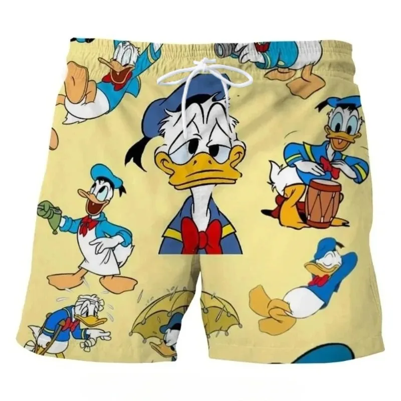 

MINISO Disney Donald Duck Шорты с 3D принтом Быстросохнущие повседневные шорты для прогулок для мужчин и женщин Лето
