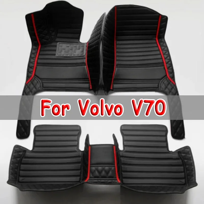 

Custom Auto Luxury Leather Car Floor Mat For Volvo V70 2000 2001 2002 2003 2004 Car Mat Full Set Women Waterproof Accessories