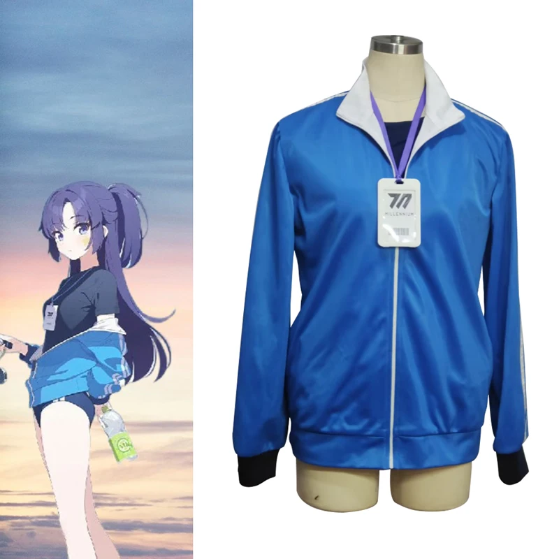 

The Blue Archive Hayase Yuka Cosplay Costume Customize Female Sexy sportswear Loose Coat Suit A