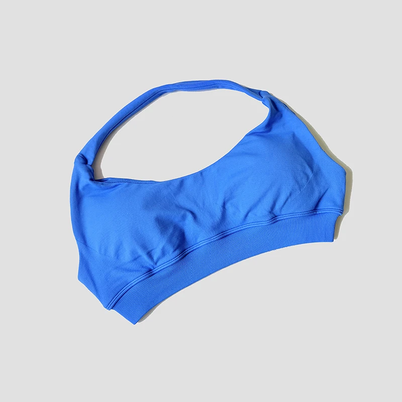 Seamless Halter Neck Strap Bra Sports Bra for Women Sexy Back Padded Yoga Top Bra Gym Crop Top image 3