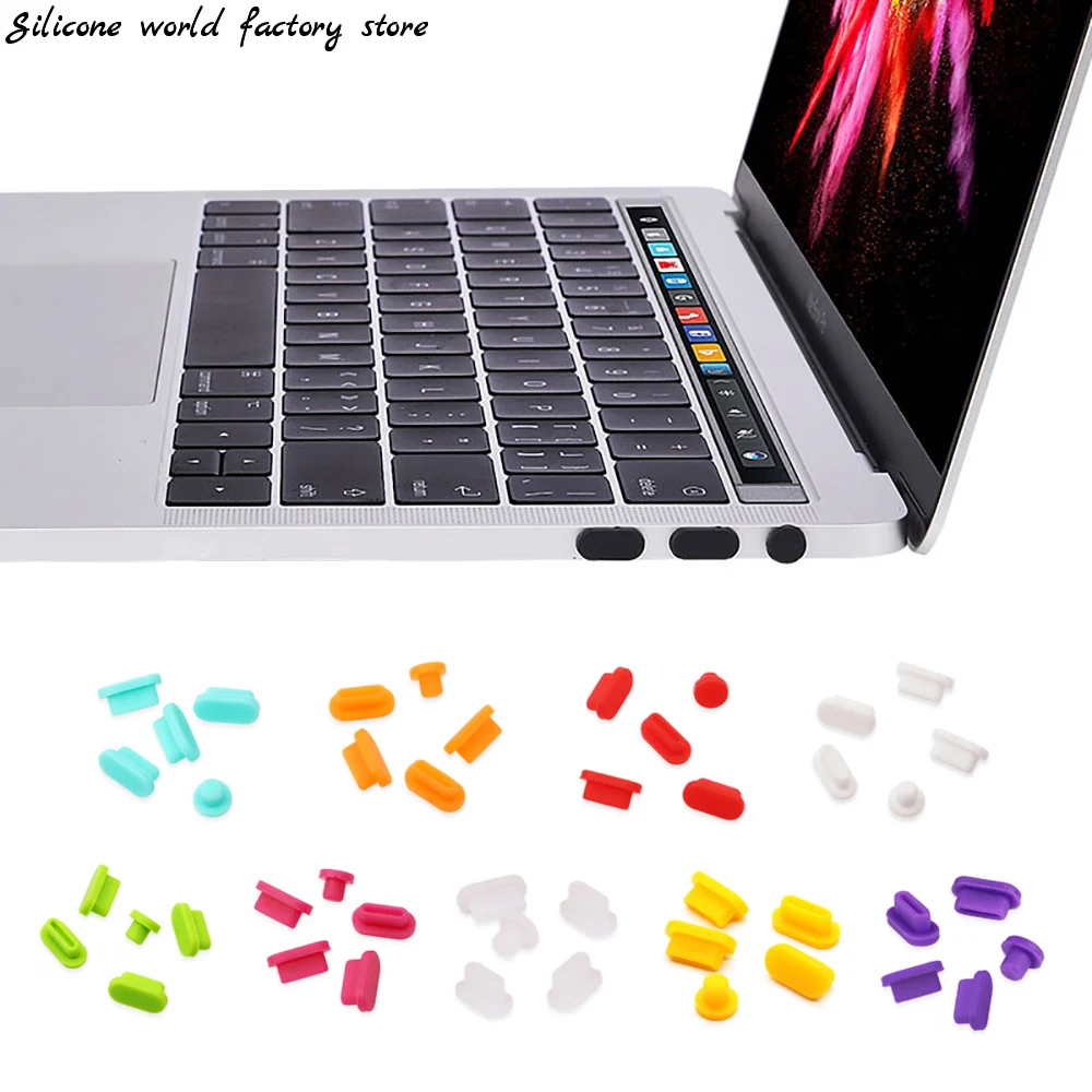 Silicone world 5Pcs/set Soft Silicon for Macbook new Pro 13 Pro 15 2018 bar A1989 A1990 Dust plug USB Ports Anti-Dust Plug