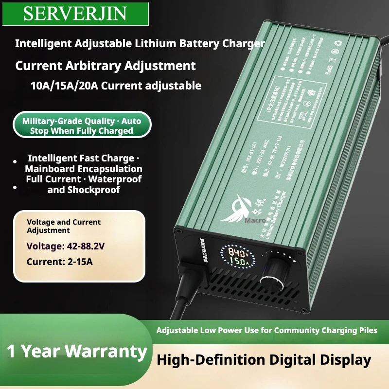 

48 В 58,4 В 72 В 60 В 67,2 В 84 В 87,6 В Li-ion LiPo Lifepo4 Зарядное устройство для литиевой батареи Curren Adjust 10A 5A Быстрая зарядка 16S 20S 24S Запчасти