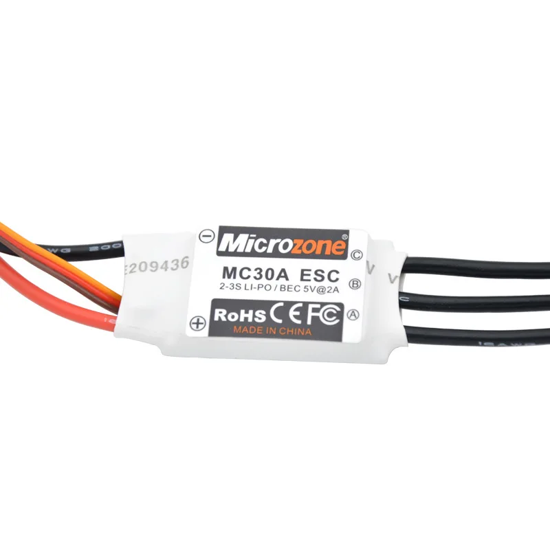 Microzone RC Brushless 30A 40A ESC 2-4S Electric Speed Controller with 5V 3A BEC for DIY Drone Airplane Multicopter Helicopter