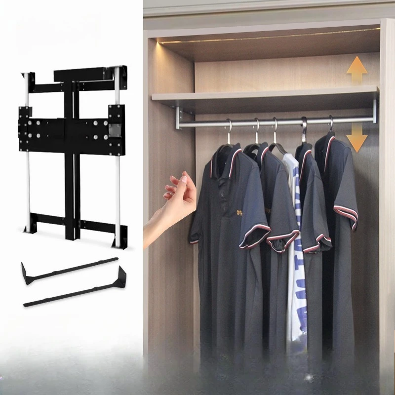 Electric wardrobe lifting laminate track, hand sweep control Intelligent remote control Moving laminate cabinet up and down Hide