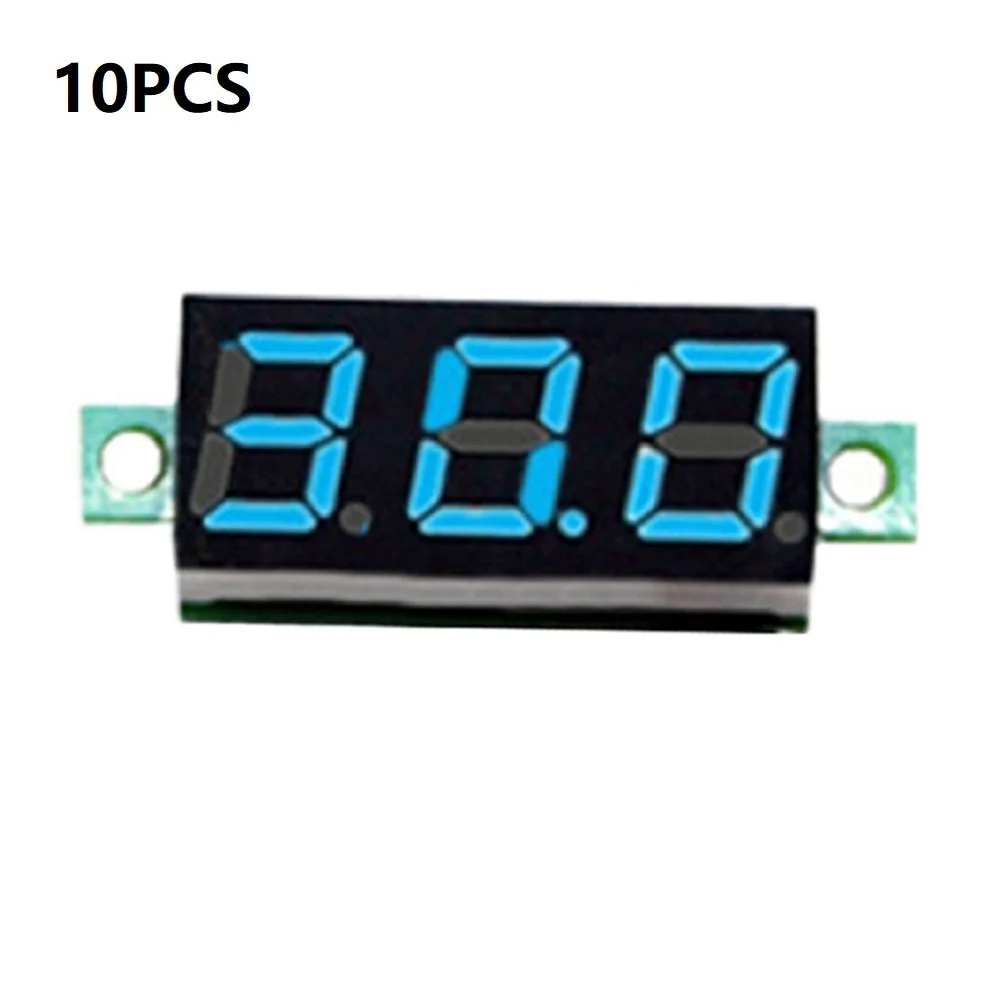 For Vehicle Dashboard Installation DC 0-100V Voltage Meter Red, Blue, Green, Yellow, White Pre-attached Wiring
